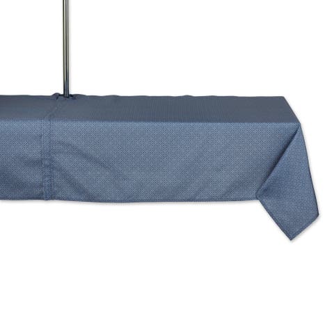 Tonal Lattice Print Outdoor Tablecloth With Zipper