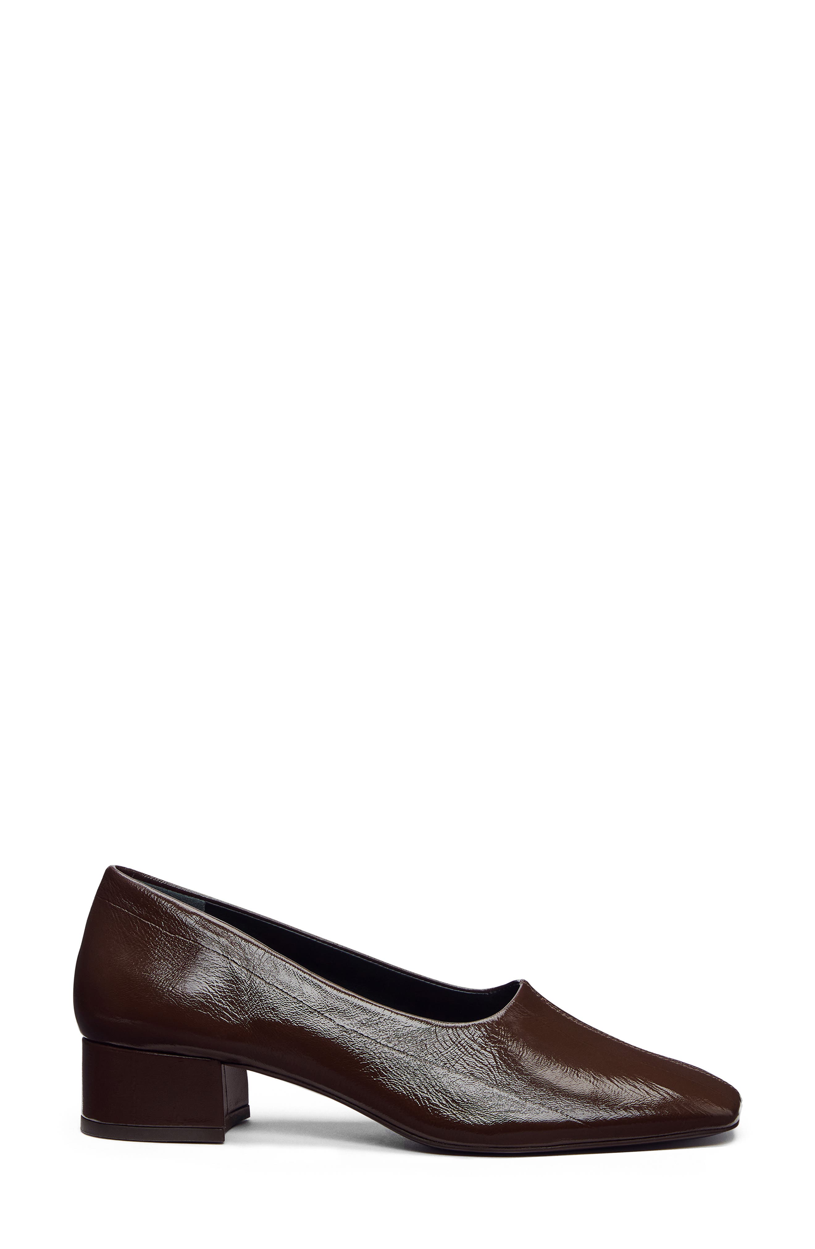 Reformation Inez Square Toe Pump, Alternate, color, Espresso Eel
