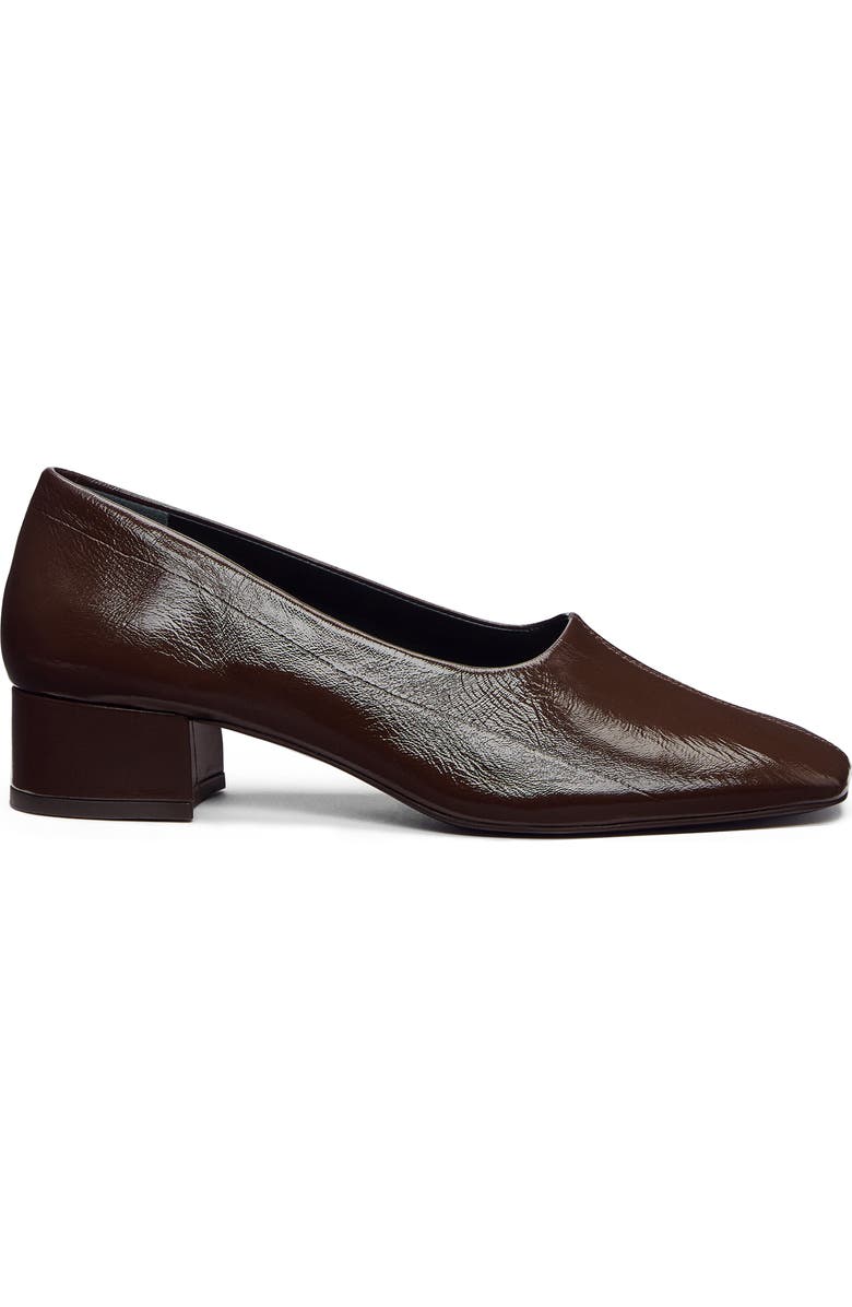 Reformation Inez Square Toe Pump, Alternate, color, Espresso Eel