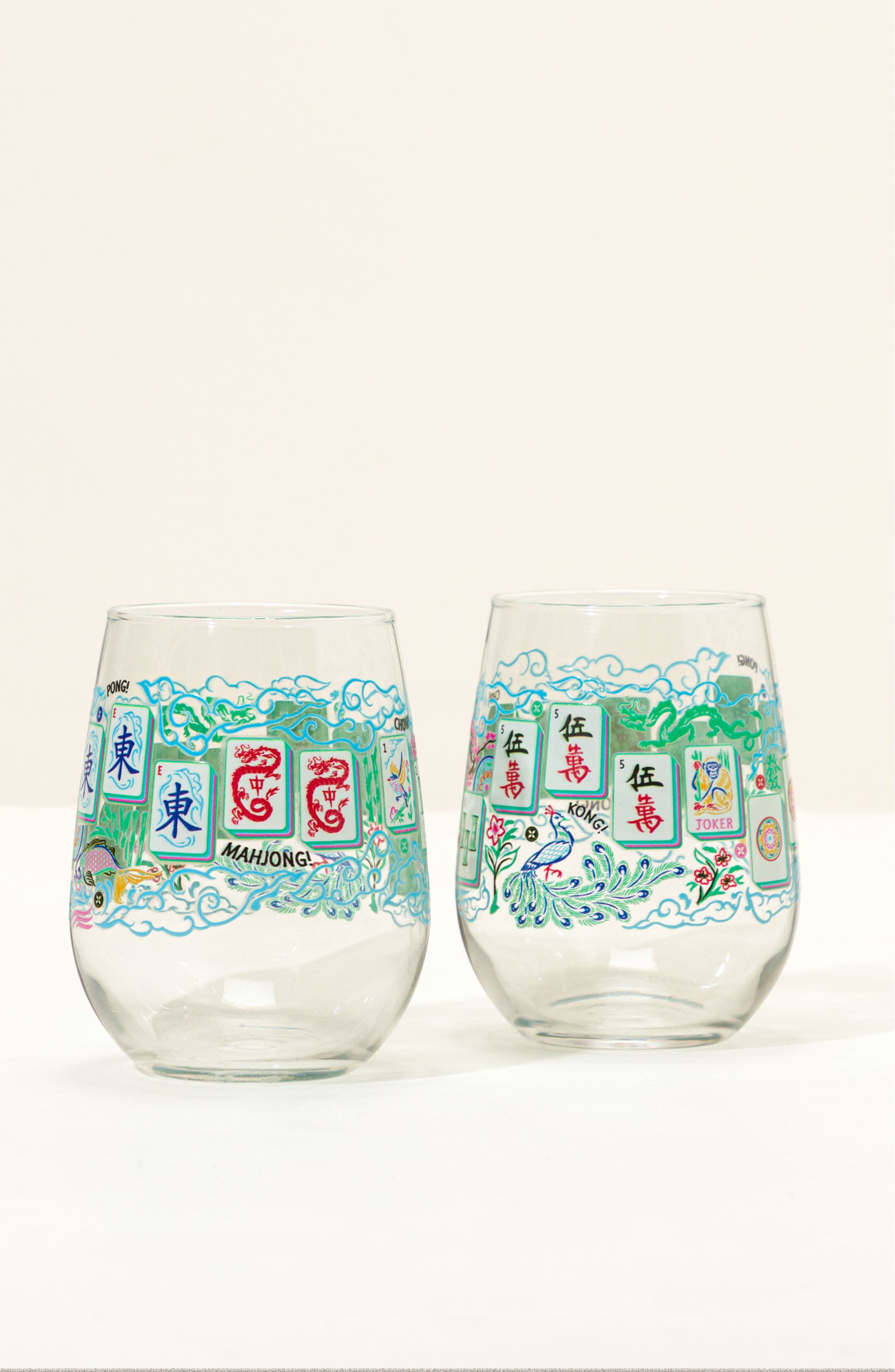 Uncommon Goods Mahjong Textured Tile Glass | Nordstrom