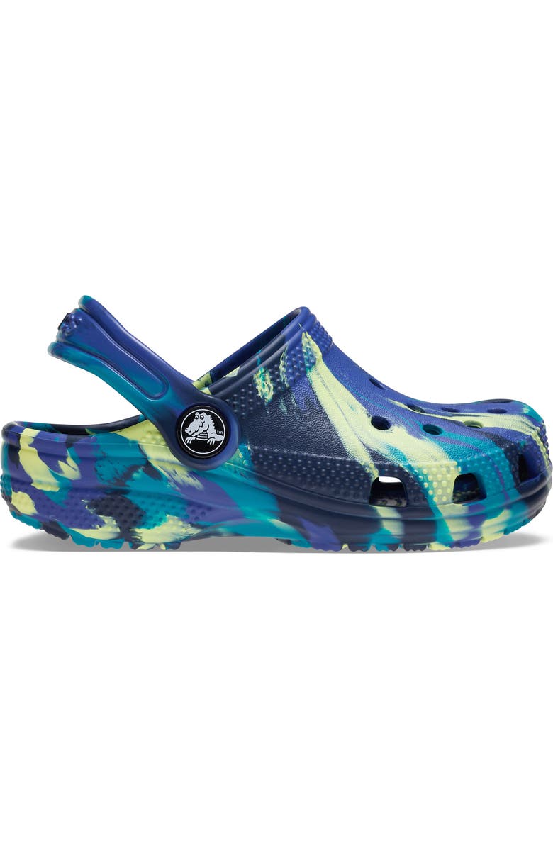CROCS Kids' Classic Marbled Clog, Alternate, color, Navy/Turbo Teal