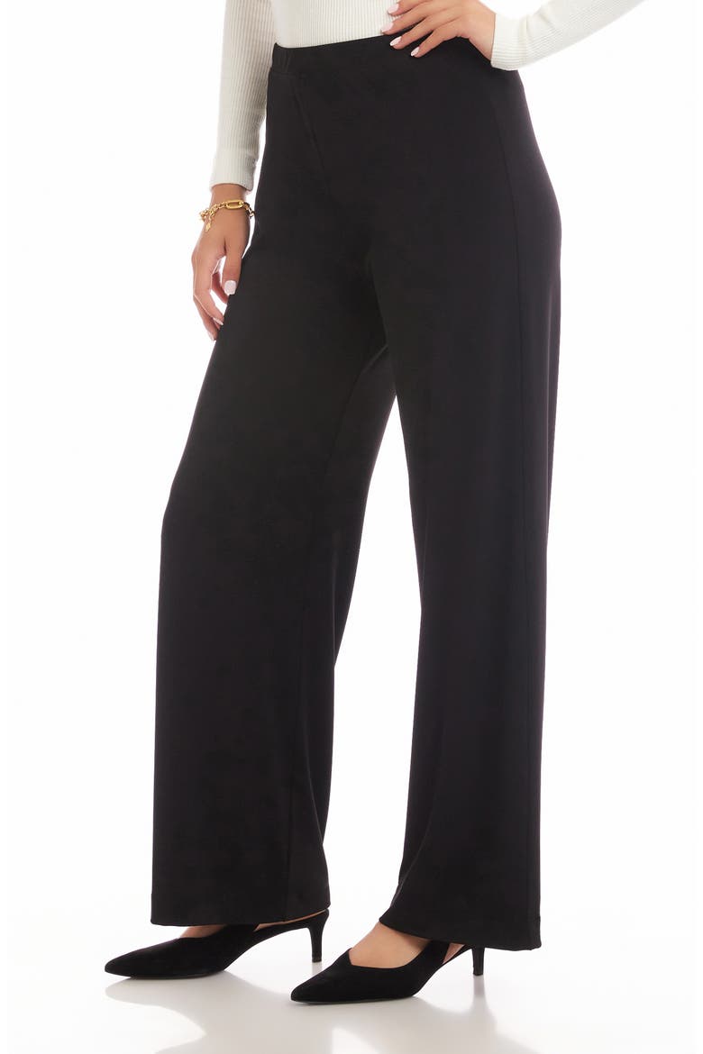 Travel Jersey Wide Leg Pants, Alternate, color, BLACK