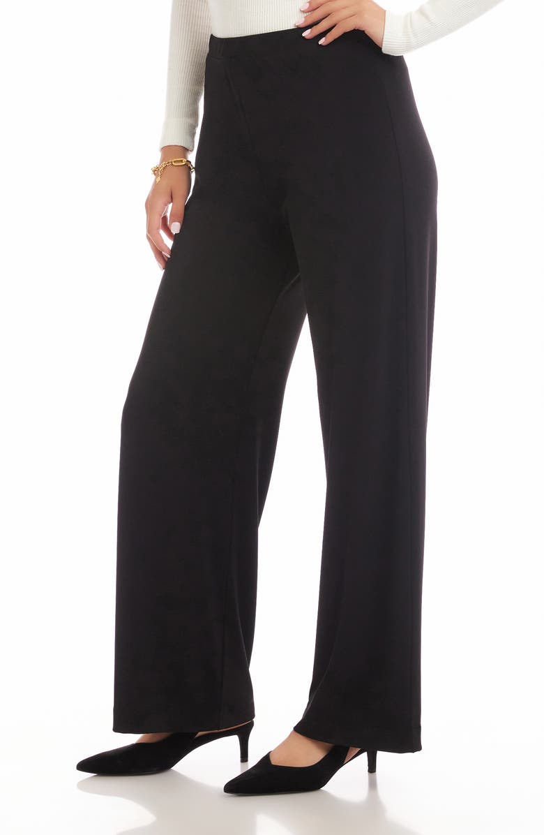 Karen Kane Travel Jersey Wide Leg Pants, Alternate, color, Black