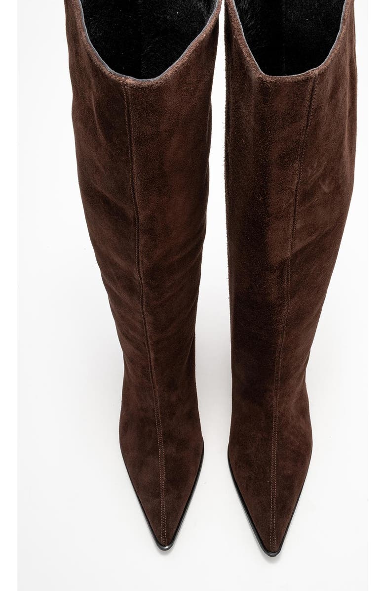 Forever & Always Shoes Siora Leather Knee High Boot, Alternate, color, Brown Suede Leather