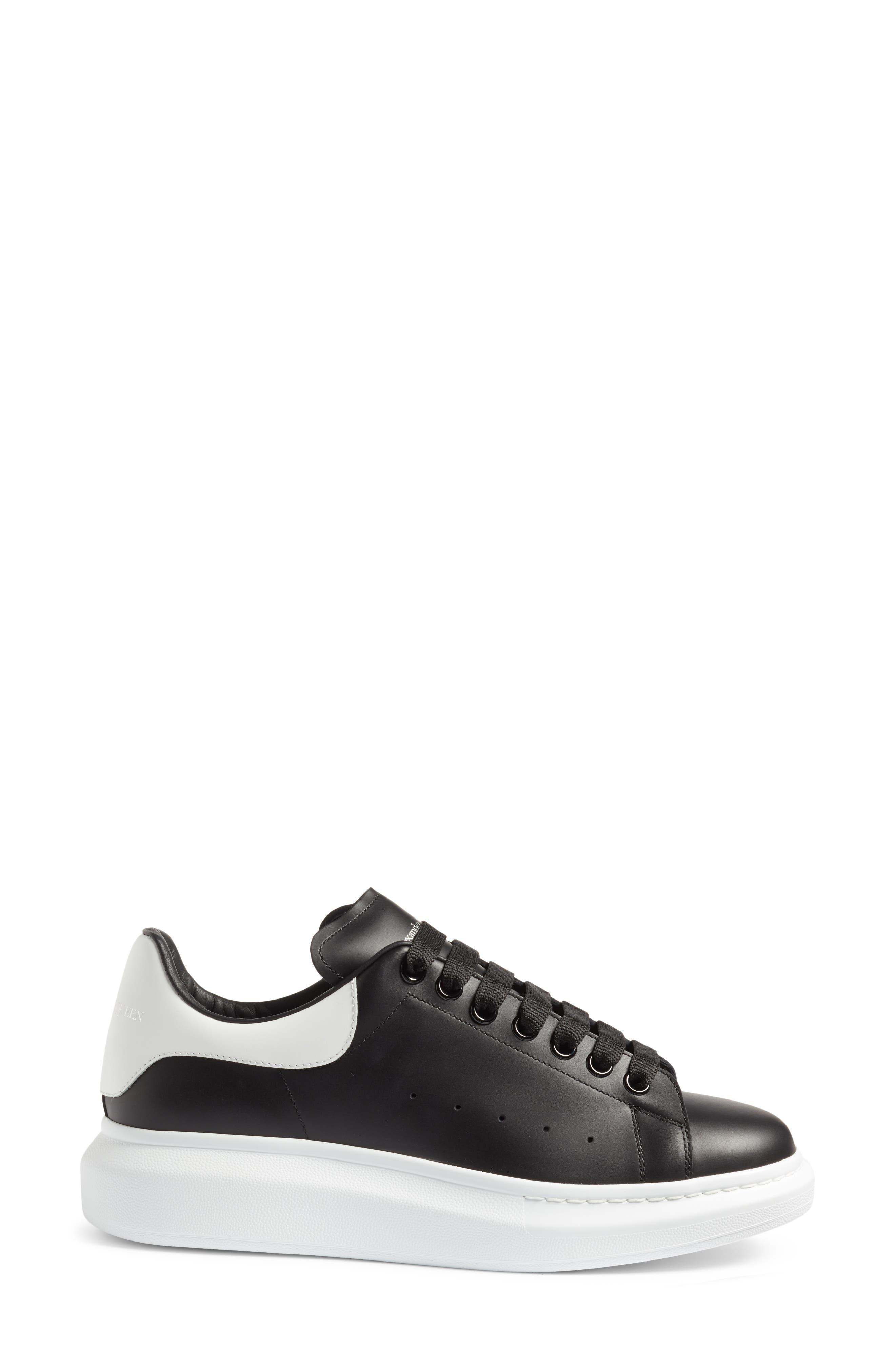 McQueen Oversize Sneaker, Alternate, color, Black/ White