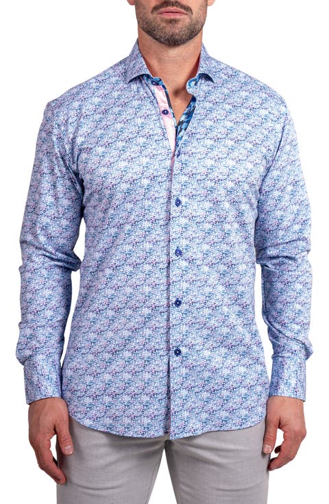 Einstein Stretch Ascension Contemporary Fit Button-Up Shirt