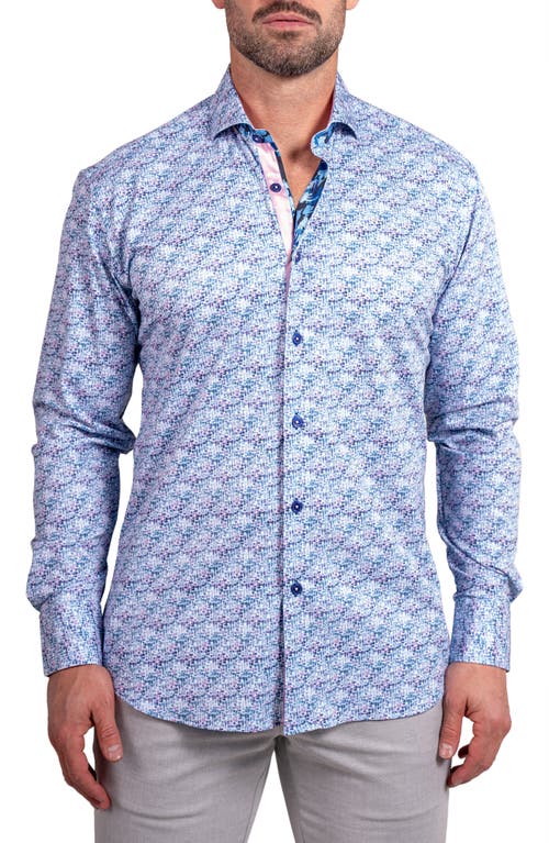 Maceoo Einstein Stretch Ascension Contemporary Fit Button-up Shirt In Blue