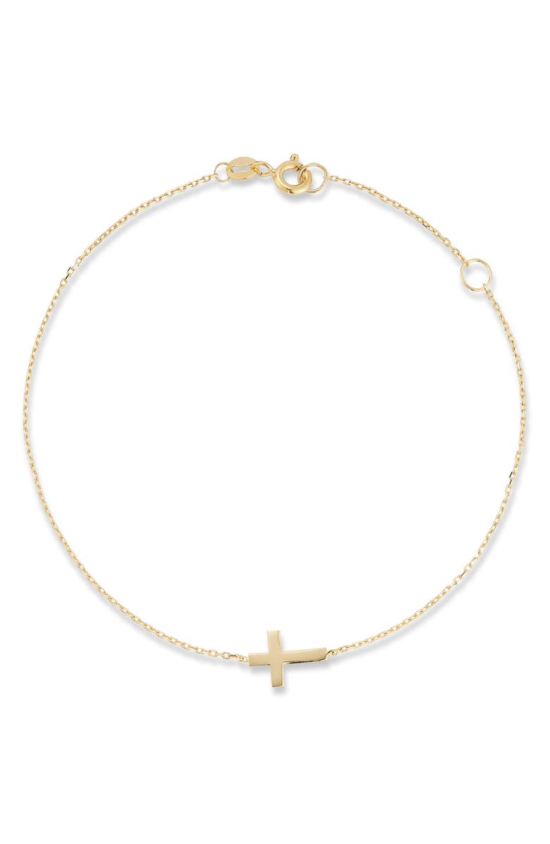 Ember Fine Jewelry Cross Chain Bracelet, Main, color, Gold