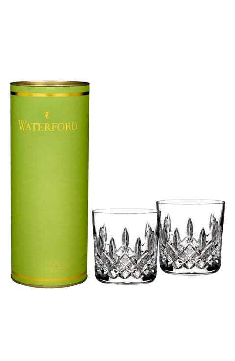 Giftology Lismore Set of 2 Lead Crystal Double Old Fashioned Glasses