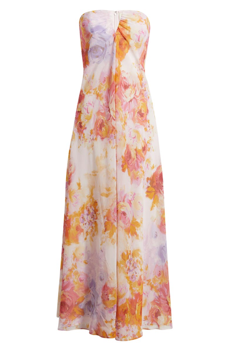 Parker The Emerson Floral Strapless Dress, Main, color, Barely Peach