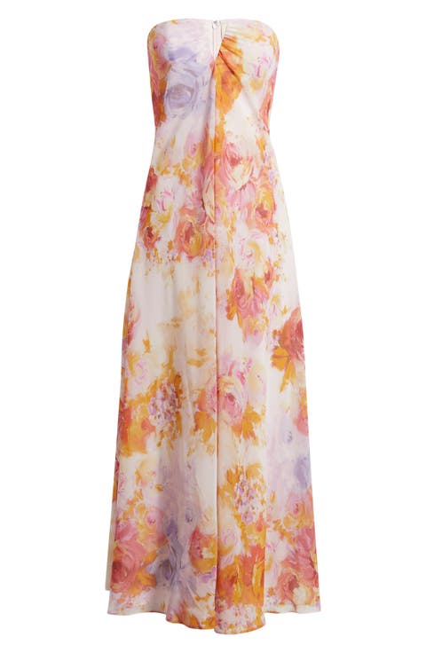 The Emerson Floral Strapless Dress