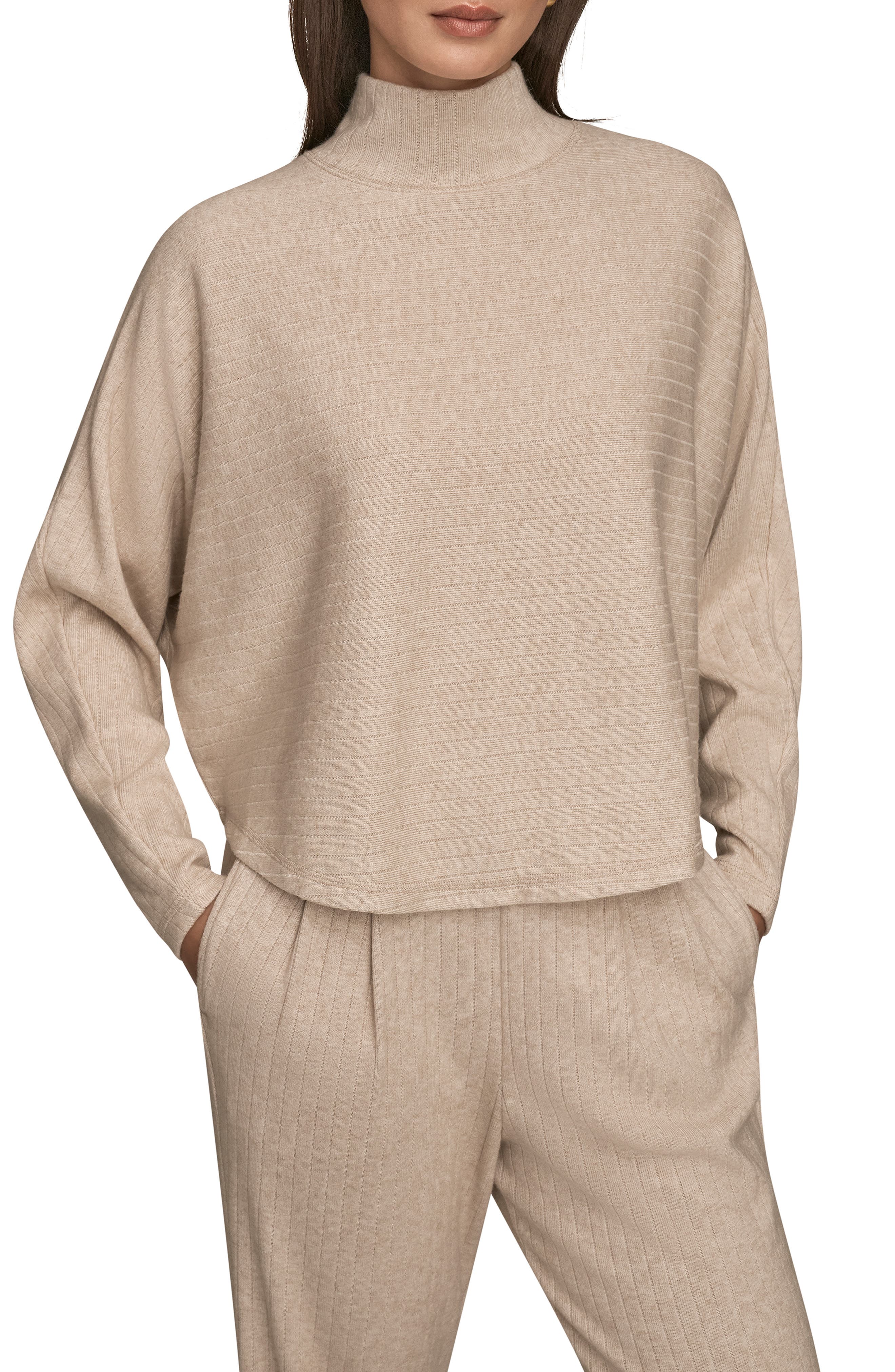 Donna Karan New York Mock Neck Sweater In Neutral