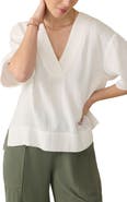 Faherty Dune Organic Cotton Gauze Popover Top