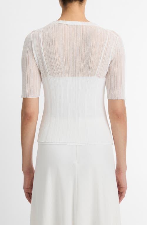 Vince Double Layer Rib Top In Optic White