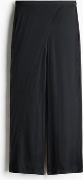 H&M Wrap-detail Satin Trousers