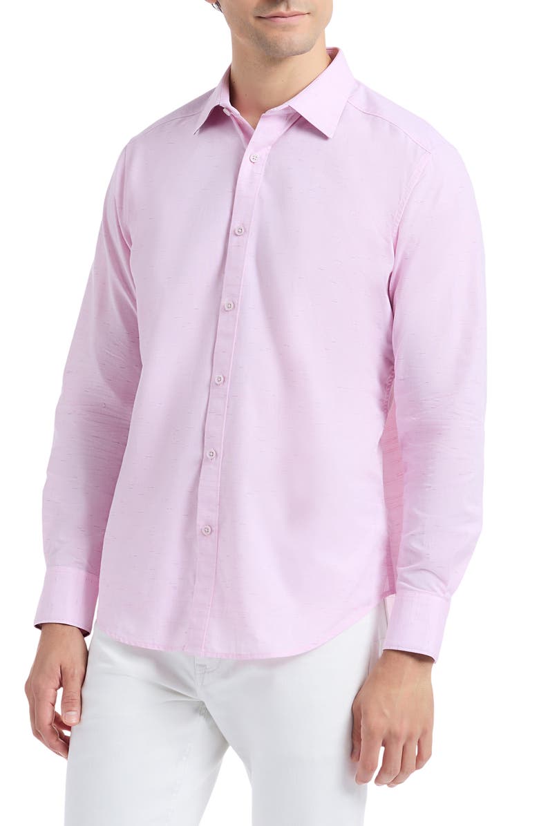 Robert Graham Avondale Cotton Button-Up Shirt, Alternate, color, Light Pink