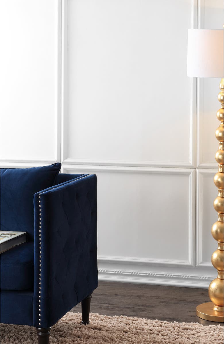 JONATHAN Y Adriana 62.5" Contemporary Transitional Metal LED Floor Lamp, Gold Painting, Alternate, color, Gold Painting