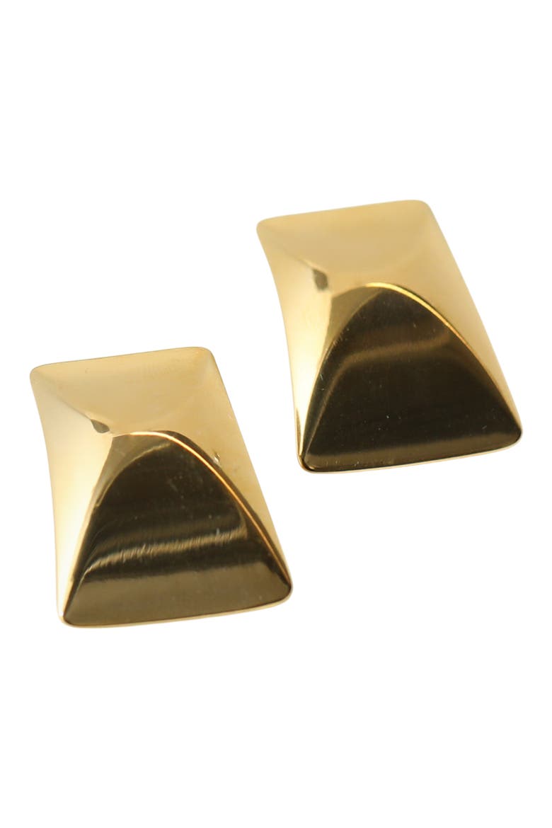 The Bia Curved Post Earrings, Alternate, color, GOLD