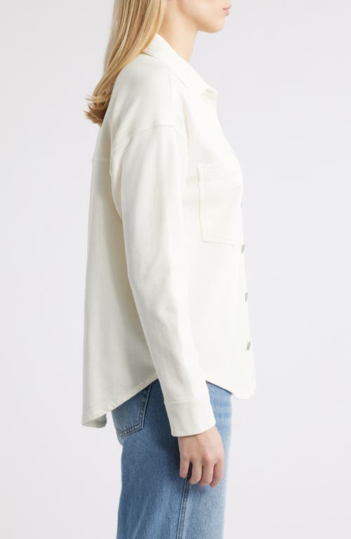 BEACHLUNCHLOUNGE BEACHLUNCHLOUNGE TIERA COTTON FRENCH TERRY BUTTON-UP SHIRT