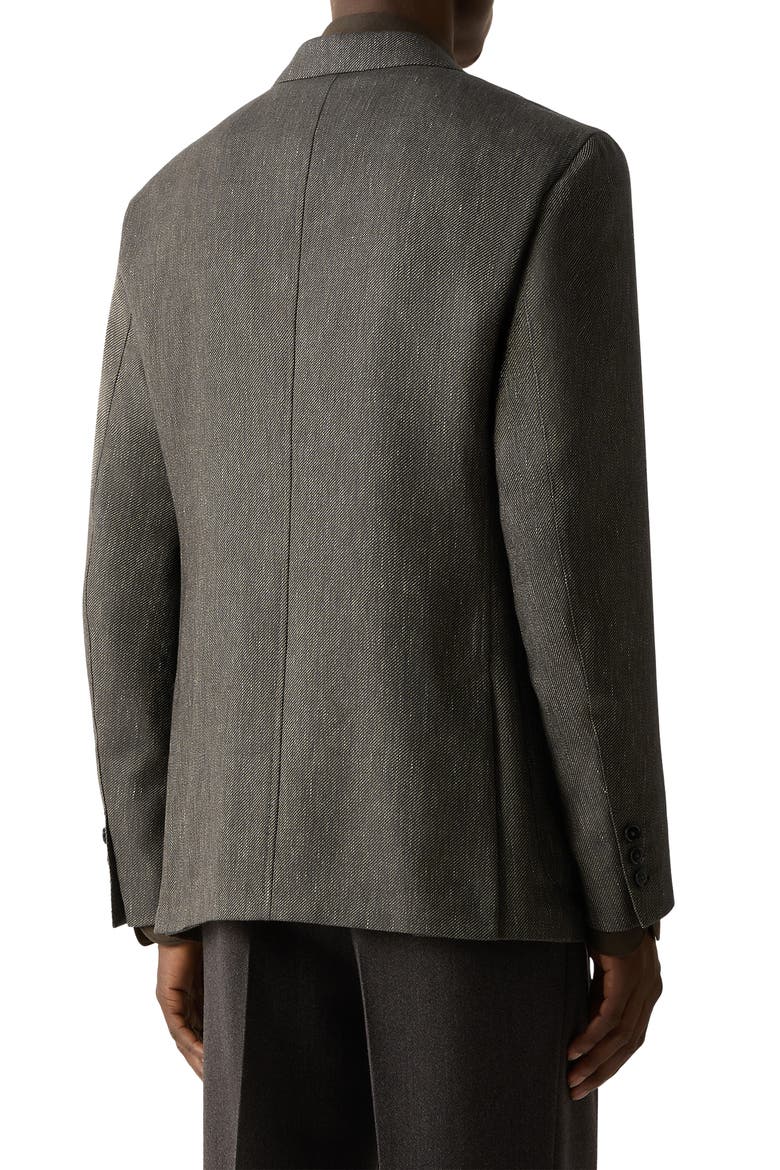 Cashmere, Silk & Linen Dinner Jacket, Alternate, color, DARK OLIVE GREEN