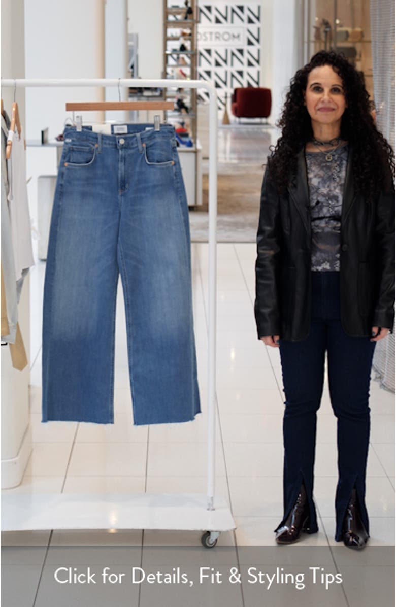 Lyra Raw Hem High Waist Ankle Wide Leg Jeans, sales video thumbnail