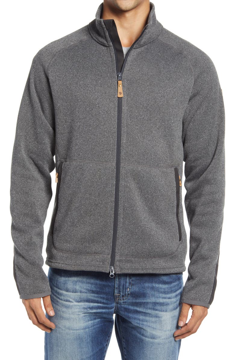 Fjällräven Övik Fleece Zip Sweater, Alternate, color, Dark Grey