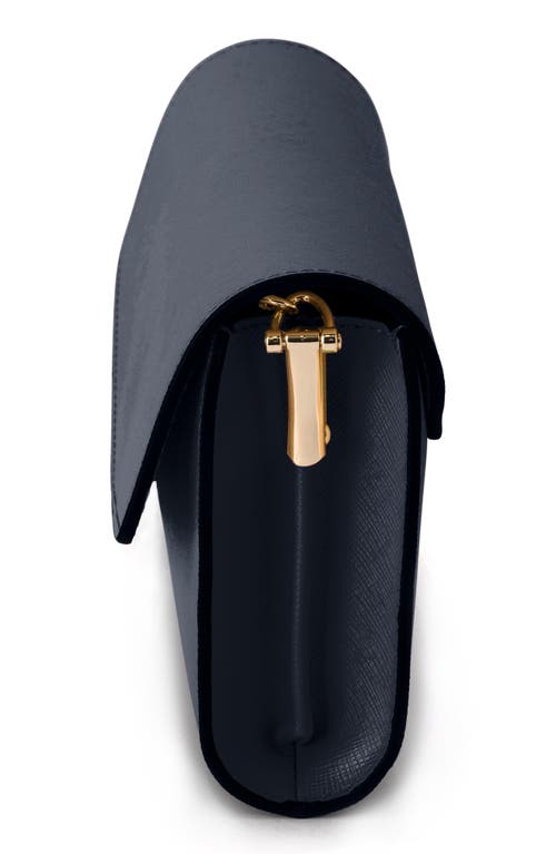 Olga Berg Nic Faux Leather Clutch In Blue