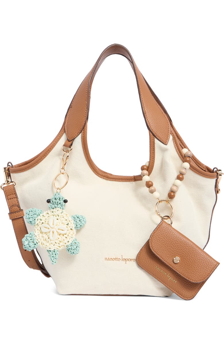 Nanette Lepore Canvas Scoop Satchel, Main, color, Unbleached -Hazelnut