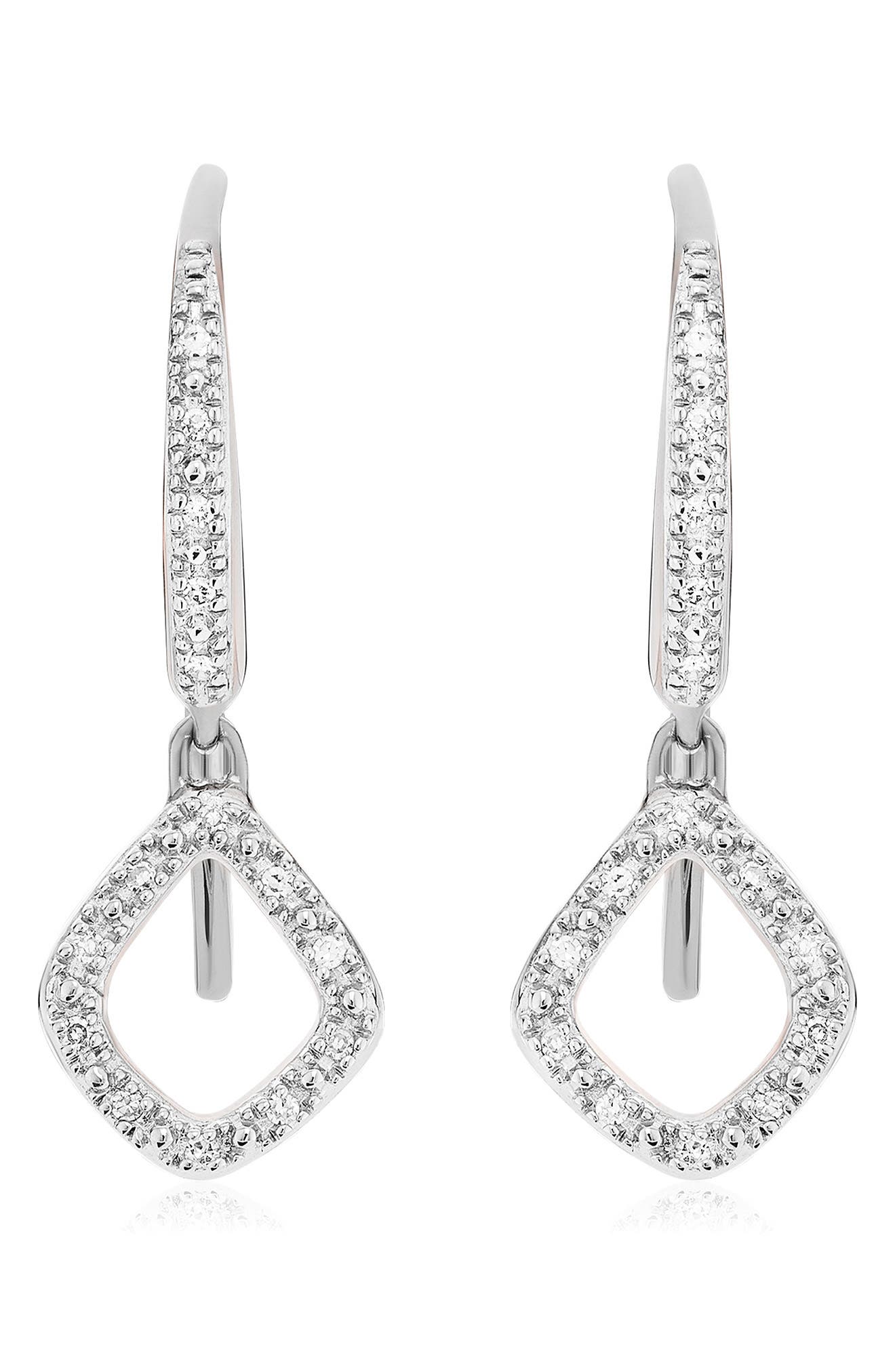 Monica Vinader Riva Mini Kite Diamond Pavé Drop Earrings