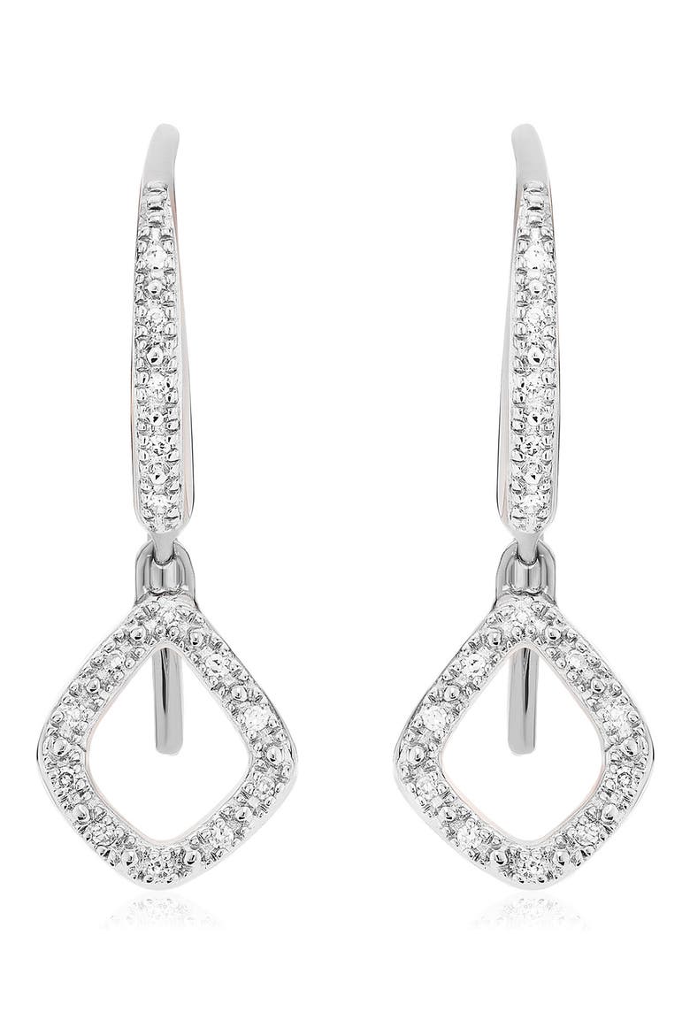 Riva Mini Kite Diamond Pavé Drop Earrings, Main, color, SILVER/ DIAMOND