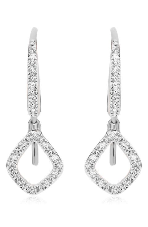Riva Mini Kite Diamond Pavé Drop Earrings
