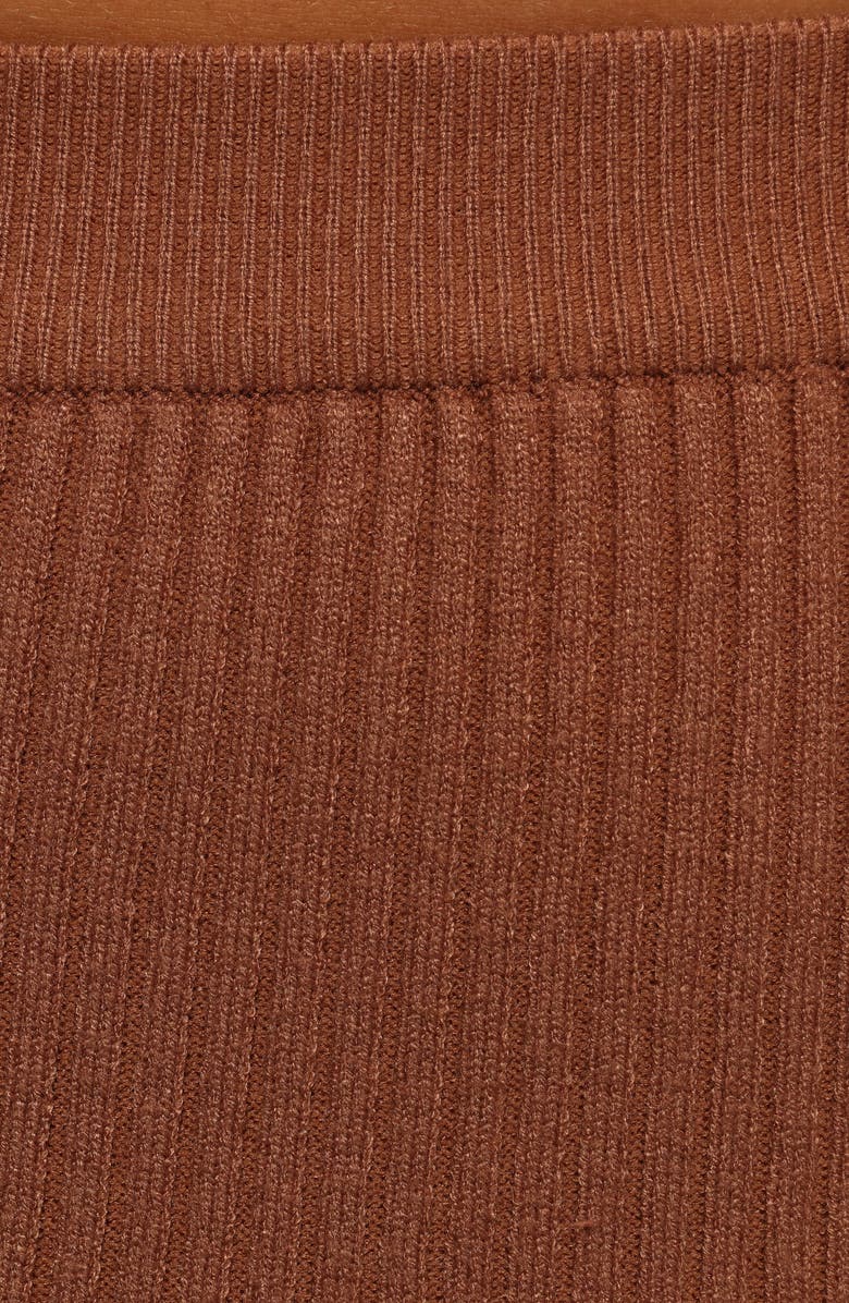 Petal & Pup Scalli Rib Midi Skirt, Alternate, color, Cognac