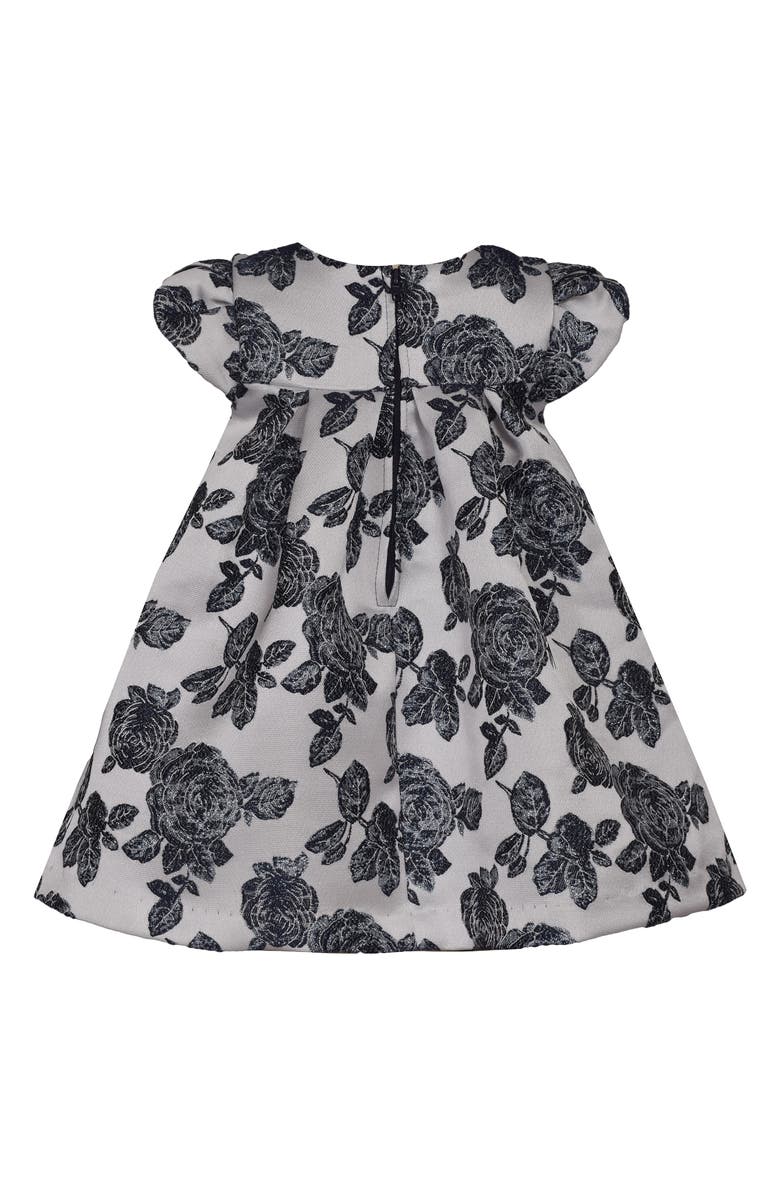 Iris & Ivy Floral Jacquard Empire Dress, Alternate, color, Navy