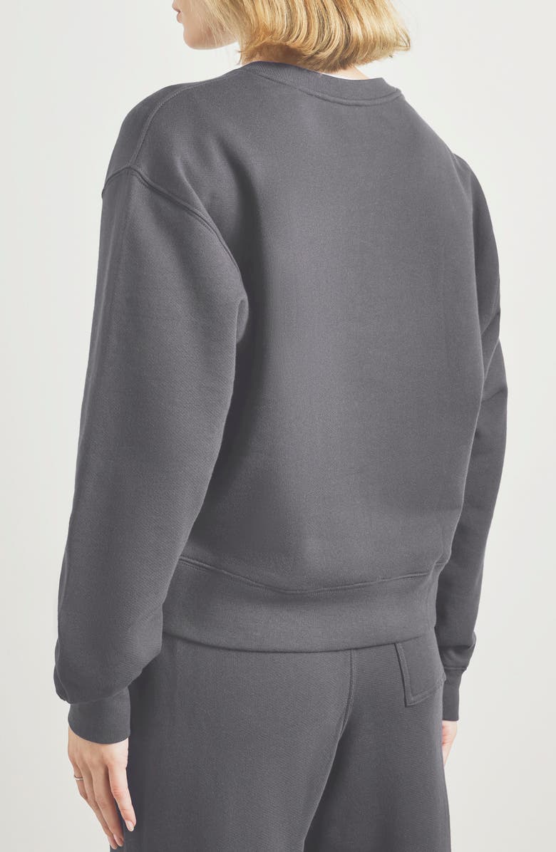 Splendid Laguna Lounge Cotton Crewneck Sweater, Alternate, color, Lead Black