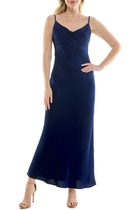 Draped Back Crepe Maxi Slipdress