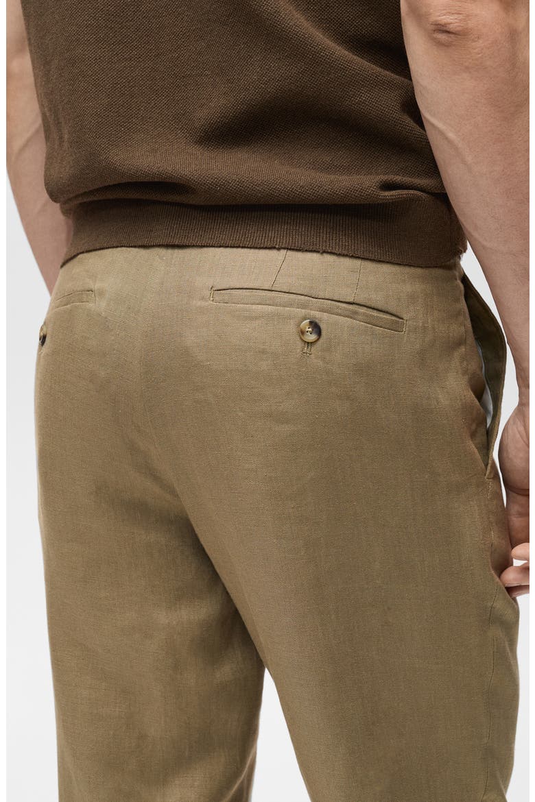 Slim Fit Linen Pants, Alternate, color, KHAKI
