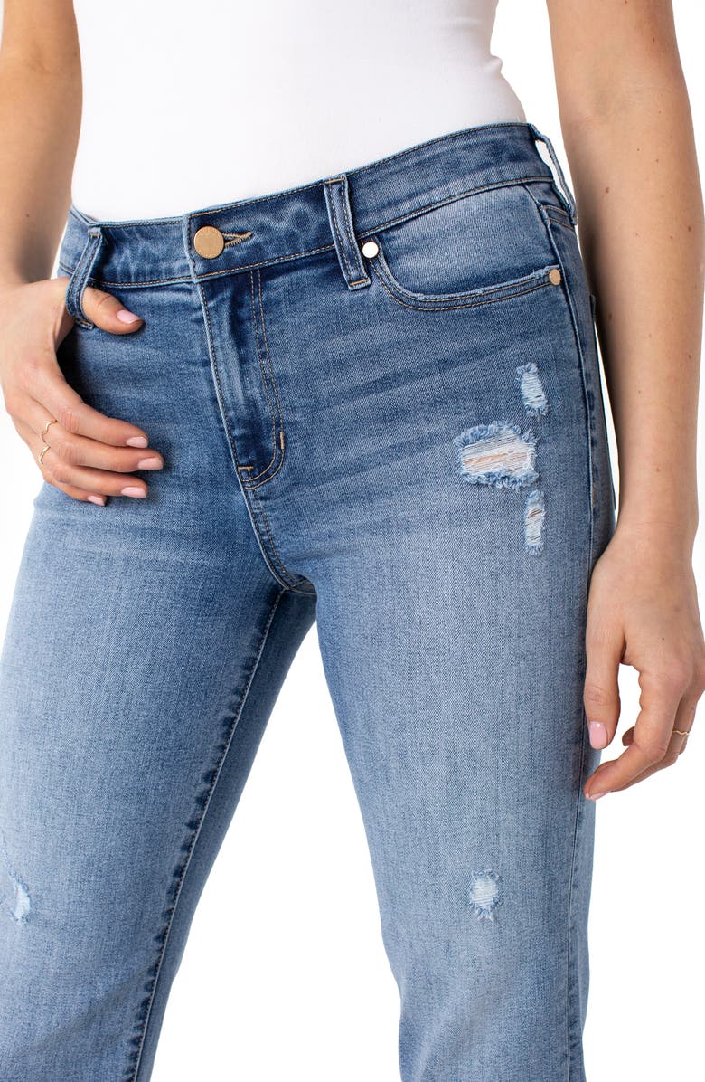 Liverpool Los Angeles Ripped Ankle Straight Leg Jeans, Alternate, color, 