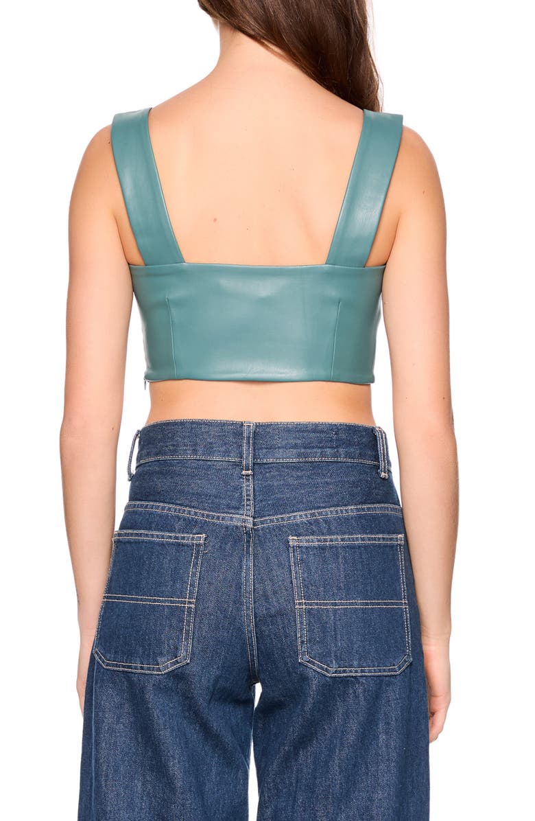 Susana Monaco Faux Leather Crop Tank, Alternate, color, Rosemary