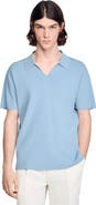 SANDRO Stretch knit polo shirt