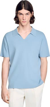SANDRO Stretch knit polo shirt