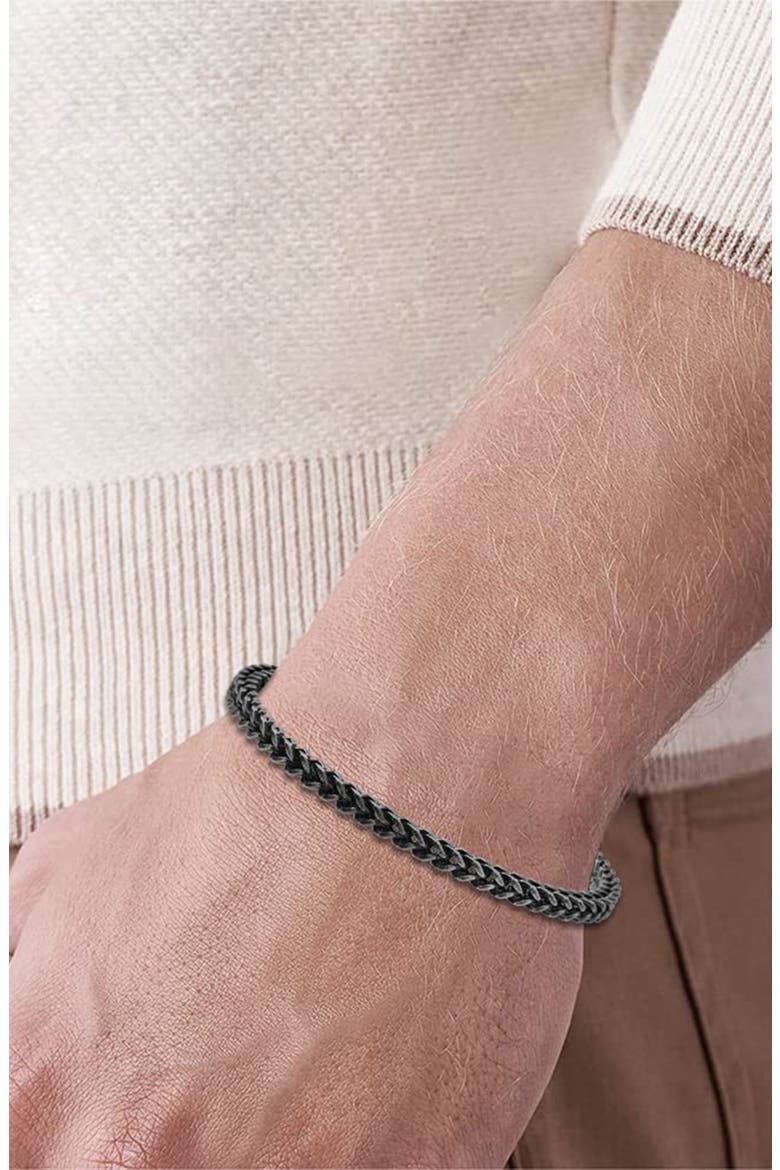 Men's Franco Chain Bracelet, Alternate, color, BLACK