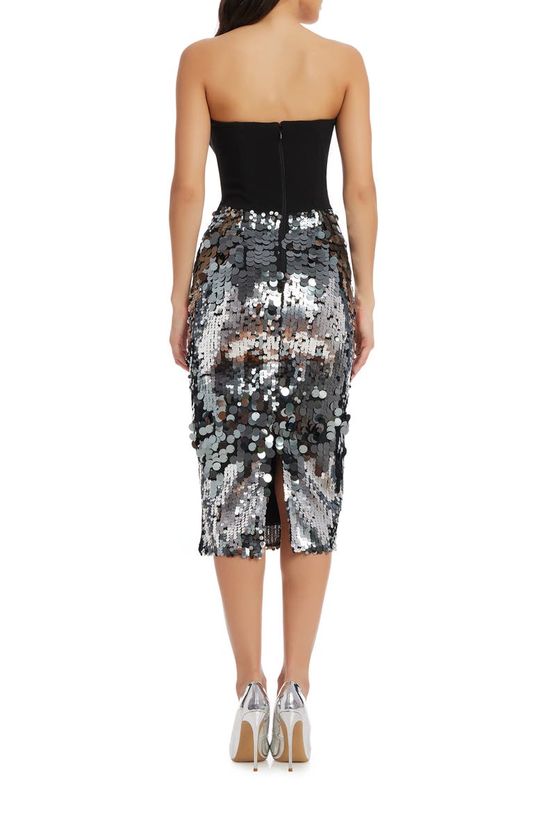 Robin Sequin Strapless Dress, Alternate, color, SILVER MULTI