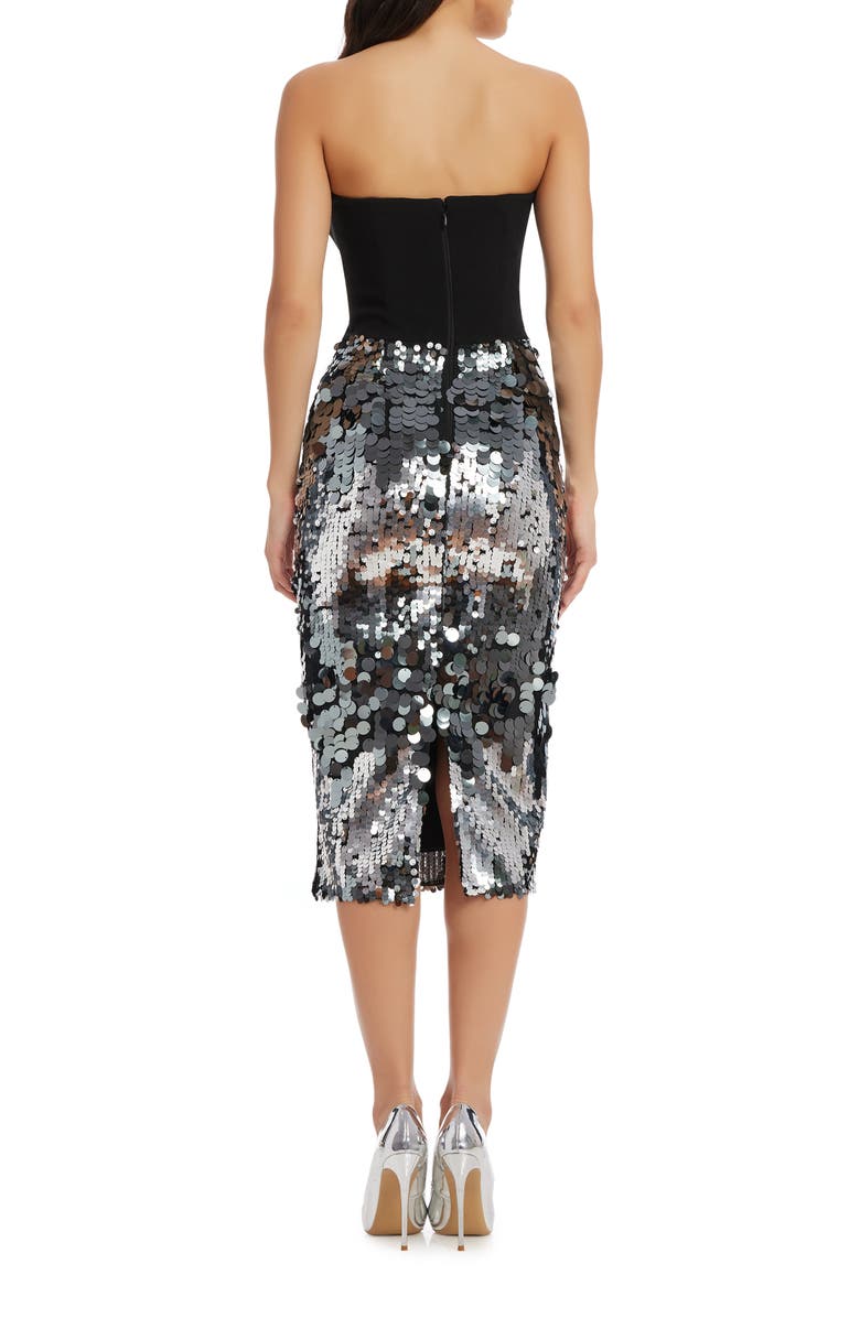 Dress the Population Robin Sequin Strapless Dress, Alternate, color,