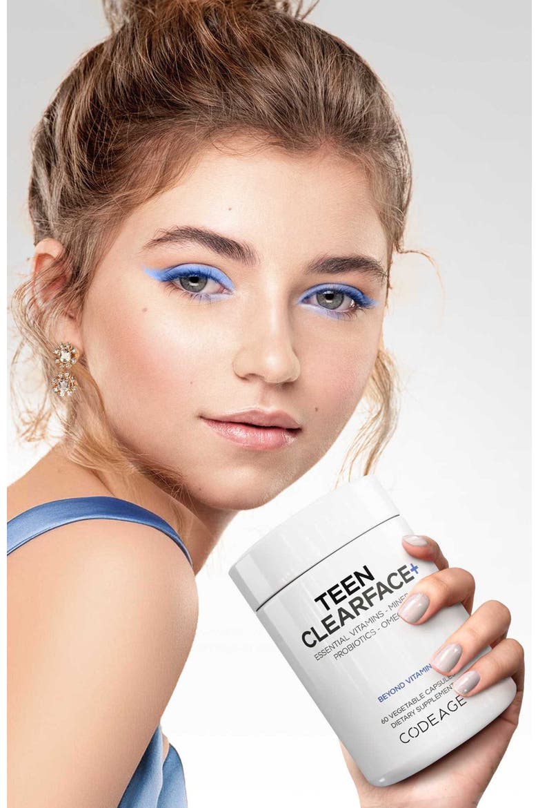 Teen Clearface Vitamins Minerals & Probiotics Supplement, Alternate, color, White