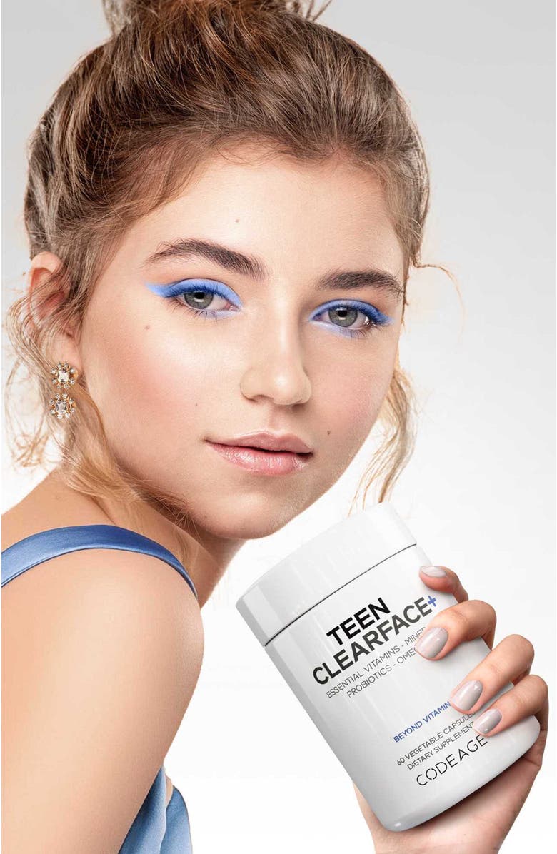Codeage Teen Clearface Vitamins Minerals & Probiotics Supplement, Alternate, color, White