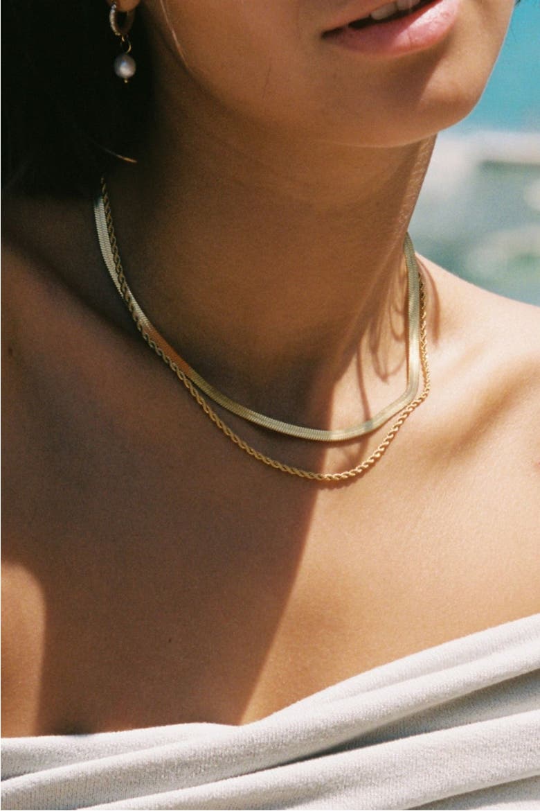 Ios Layered Necklace, Alternate, color, Gold
