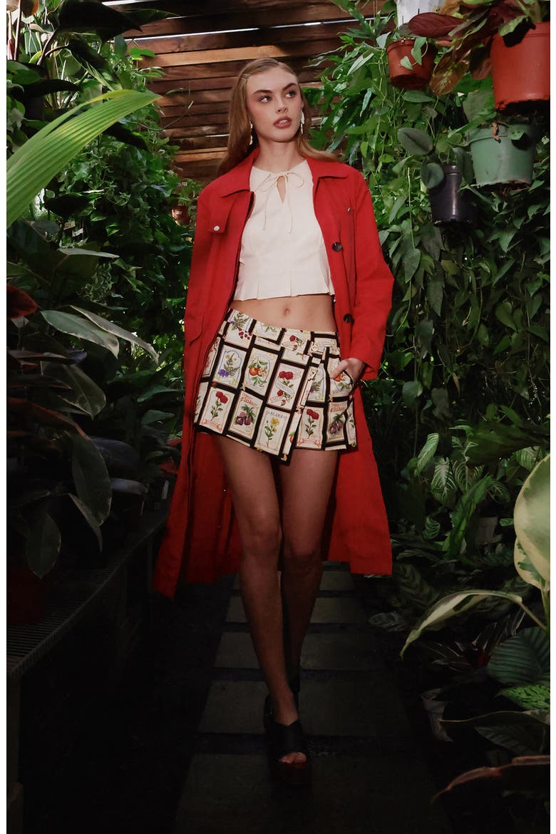 Front Wrap Mini Skort, Alternate, color, BLACK SEED PACKET