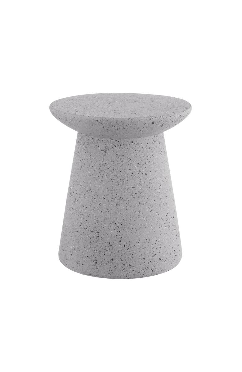 JONATHAN Y Hollie 18" Minimalist Modern Drum Indoor/Outdoor Accent Table Pedestal, Main, color, Gray Terrazzo