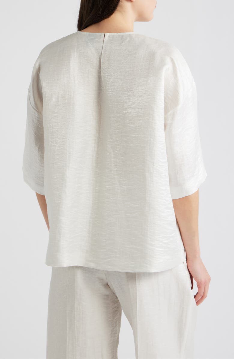 BOSS Bacres Linen Blend Metallic Top, Alternate, color, Soft Cream