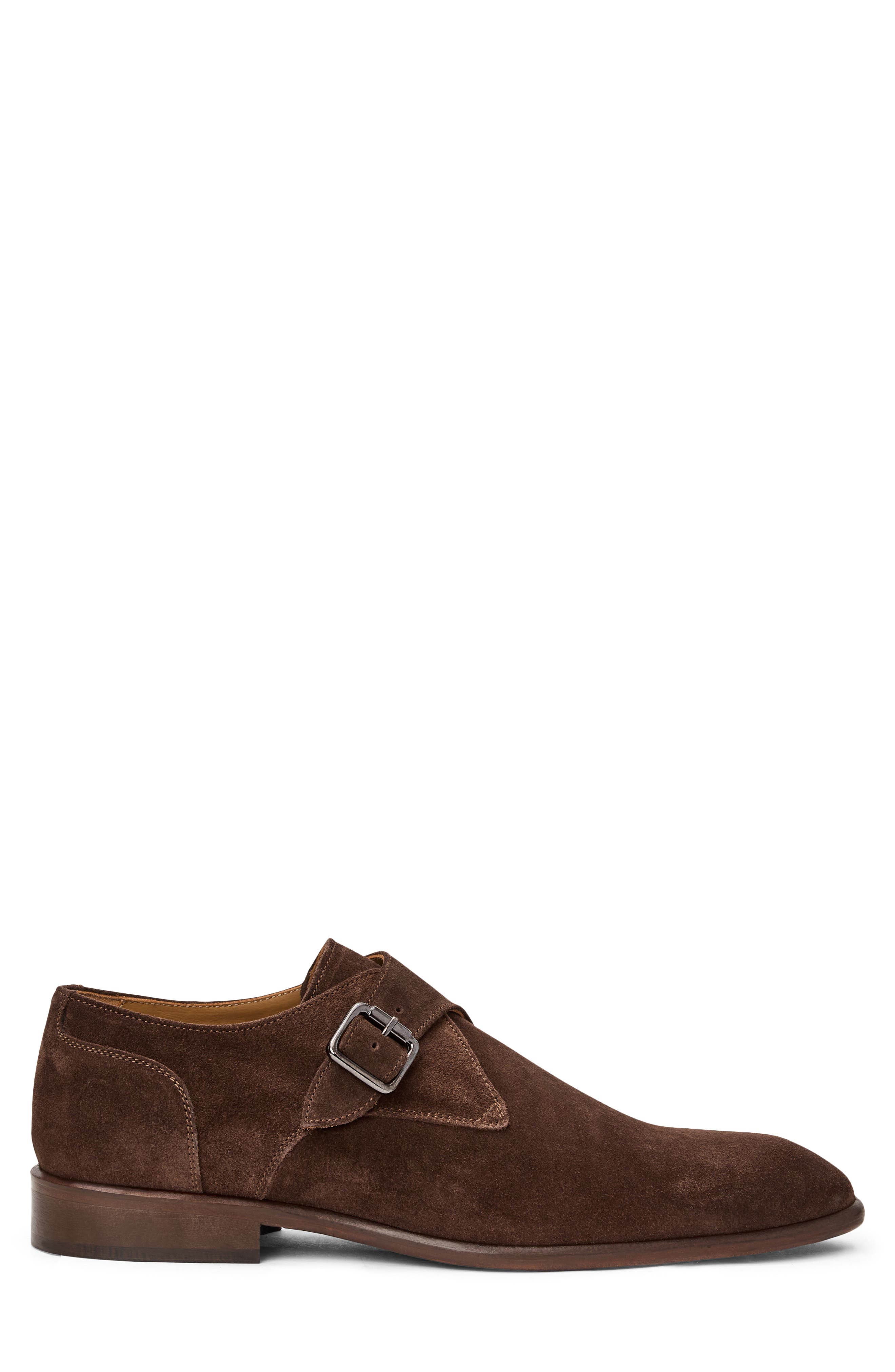 Bruno Magli Solero Monk Strap Loafer, Alternate, color, Dark Brown Suede